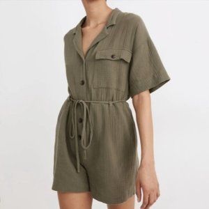 Madewell Lightspun Safari Romper, Size Medium